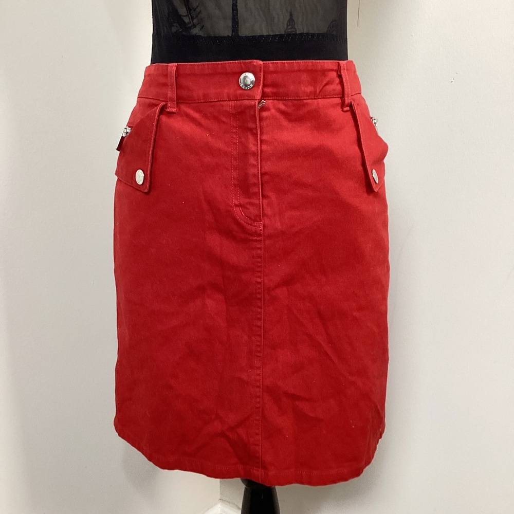 Micheal Kors Women’s Red Mini Skirt Aline with Silver Hardware